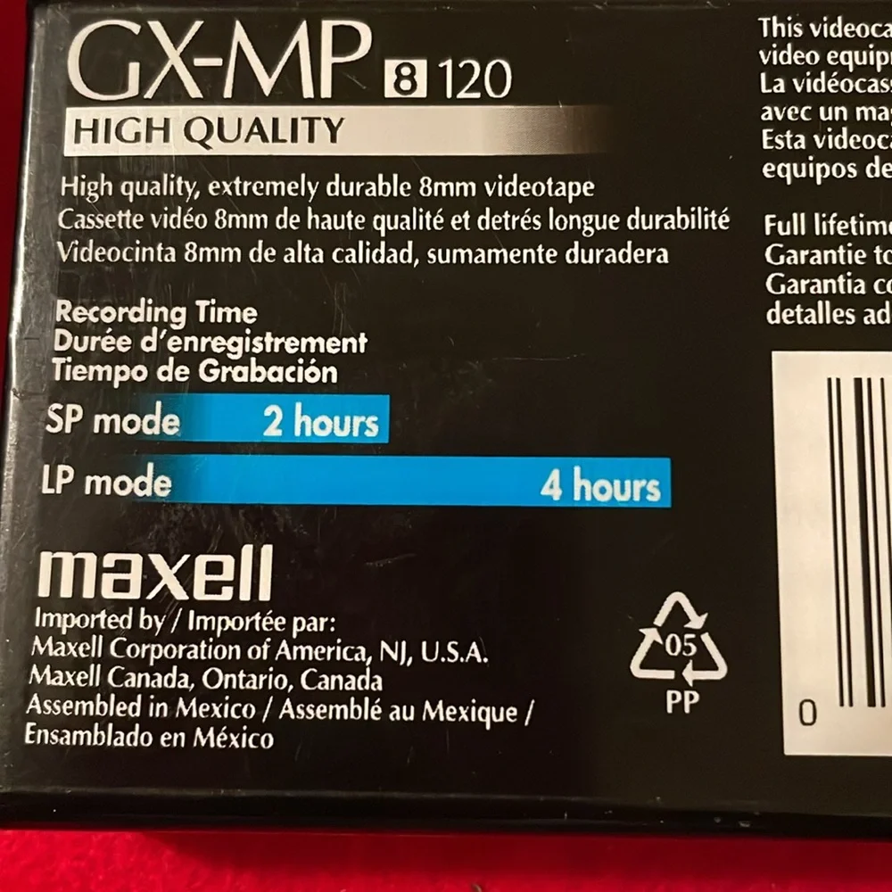 Maxell GX-MP 120 Camcorder Tapes-6 Pack-High Quality-Extremely Durable 8mm